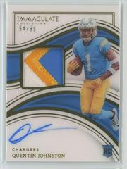 Quentin Johnston #22 Football Cards 2023 Panini Immaculate Signature Patch Rookie Prices