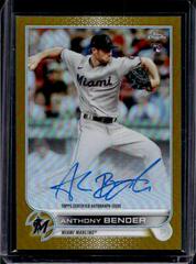 Anthony Bender [Gold] Baseball Cards 2022 Topps Chrome Rookie Autographs Prices