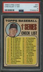 Checklist 1-109 Baseball Cards 1968 O Pee Chee Prices