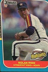 Nolan Ryan Baseball Cards 1987 Donruss Highlights Prices