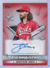 Jonathan India [Red] #BSA-JI Baseball Cards 2022 Topps Baseball Stars Autographs Prices