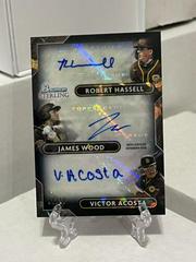 Victor Acosta, Robert Hassell, James Wood [Black Atomic] #TRA-HWA Baseball Cards 2022 Bowman Sterling Triple Refractor Autographs Prices