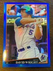 David Wright [Blue Refractor] #24 Baseball Cards 2009 Topps Chrome Prices