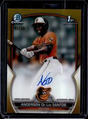 Anderson De Los Santos [Gold] Baseball Cards 2023 Bowman Chrome Prospect Autographs Prices