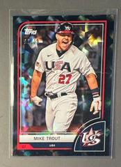 Mike Trout [Black Difractor] #1 Baseball Cards 2023 Topps World Classic Prices