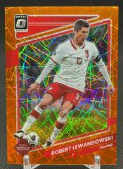 Robert Lewandowski [Optic Orange Velocity] Soccer Cards 2021 Panini Donruss Road to Qatar Prices