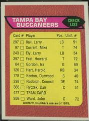 Buccaneer Checklist #477 Football Cards 1976 Topps Prices