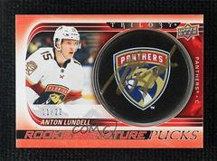 Anton Lundell #21 SP-AL Hockey Cards 2022 Upper Deck Trilogy 2021-22 Update Rookie Signature Pucks Prices