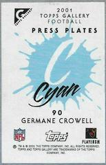 Germane Crowell Football Cards 2001 Topps Gallery Prices