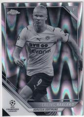 Erling Haaland [Black & White Ray Wave Refractor] Soccer Cards 2021 Topps Chrome UEFA Champions League Prices