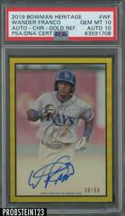 Wander Franco [Autograph Chrome Gold Refractor] Baseball Cards 2019 Bowman Heritage Prices