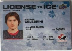 Macklin Celebrini #LI-17 Hockey Cards 2023 Upper Deck Team Canada Juniors License to Ice Prices