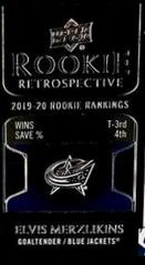 Elvis Merzlikins #RR-9 Hockey Cards 2020 Upper Deck Rookie Retrospective Prices