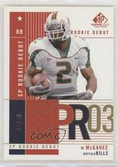 Willis McGahee [Gold] Football Cards 2003 SP Game Used Prices