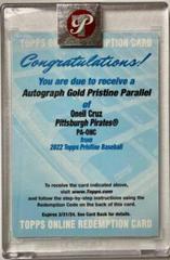 Oneil Cruz [Refractor] #PA-ONC Baseball Cards 2022 Topps Pristine Autographs Prices