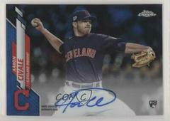 Aaron Civale [Blue Wave Refractor] Baseball Cards 2020 Topps Chrome Rookie Autographs Prices