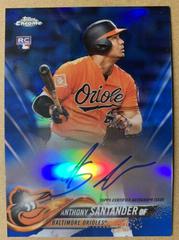 Anthony Santander [Blue Refractor] Baseball Cards 2018 Topps Chrome Rookie Autograph Prices