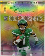 Ahmad 'Sauce' Gardner [Green] Football Cards 2022 Panini Illusions Rookie Endorsements Autographs Prices