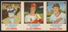 Burroughs, Decker, Simmons [Hand Cut Panel] Baseball Cards 1975 Hostess Prices