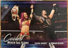 Sasha Banks & Roman Reigns Wrestling Cards 2021 Topps WWE Coolest Mixed Tag Teams Prices