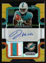 Jaylen Waddle [Gold] #RPA-JW Football Cards 2021 Panini Prizm Rookie Patch Autographs Prices