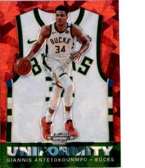 Giannis Antetokounmpo [Red Cracked Ice] #32 Basketball Cards 2019 Panini Contenders Optic Uniformity Prices