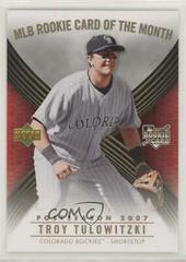 Troy Tulowitzki #ROM-7 Baseball Cards 2007 Upper Deck Rookie of the Month Prices