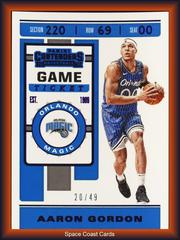 Aaron Gordon [Game Ticket Blue Foil] #2 Basketball Cards 2019 Panini Contenders Prices