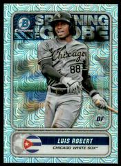 Luis Robert [Purple Refractor Mega Box Mojo] #STG-LR Baseball Cards 2020 Bowman Chrome Spanning the Globe Prices