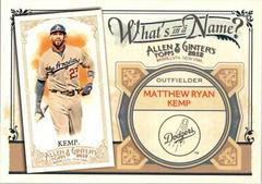Matthew Ryan Kemp Baseball Cards 2012 Topps Allen & Ginter What's in A Name Prices
