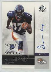 Darius Watts #SS-DW Football Cards 2004 SP Authentic Scripts for Success Autograph Prices