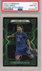 Lionel Messi [Green] #114 Soccer Cards 2022 Panini Obsidian Prices