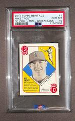 Mike Trout [Mini Green Back] #1 Baseball Cards 2015 Topps Heritage '51 Collection Prices