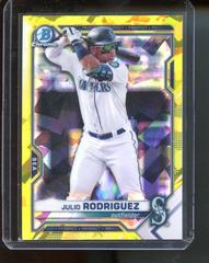 Julio Rodriguez [Yellow Refractor] #BCP-86 Baseball Cards 2021 Bowman Sapphire Prices