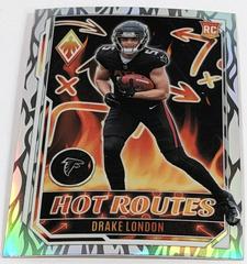 Drake London [Silver Lazer] #HR-1 Football Cards 2022 Panini Phoenix Hot Routes Prices