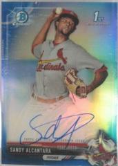 Sandy Alcantara [Chrome Blue Refractor] #CPA-SA Baseball Cards 2017 Bowman Prospect Autographs Prices