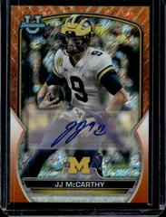 JJ McCarthy [Autograph Orange Shimmer] #48 Football Cards 2022 Bowman Chrome University Prices