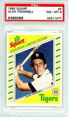 Alan Trammell Baseball Cards 1982 Squirt Prices