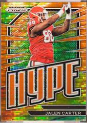 Jalen Carter [Orange Pulsar] #HP-15 Football Cards 2023 Panini Prizm Draft Picks Hype Prices