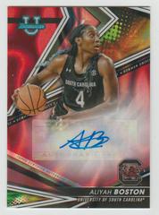 Aliyah Boston [Red Lava] #BOA-ABO Basketball Cards 2022 Bowman University Best of Autographs Prices