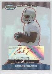 Carlos Francis [Autograph Red] Football Cards 2004 Bowman's Best Prices
