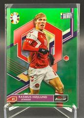 Rasmus Hojlund [Green Refractor] #18 Soccer Cards 2023 Topps Finest Road to UEFA EURO Prices