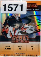 Lukas Dostal [Orange Horizontal Debut Ticket Access] #160 Hockey Cards 2022 Upper Deck Credentials Prices