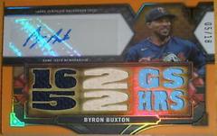 Byron Buxton [Amethyst] #TTAR-BB2 Baseball Cards 2022 Topps Triple Threads Autograph Relic Prices