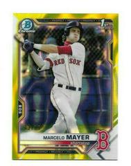 Marcelo Mayer [Yellow Lava Refractor] #BDC-174 Baseball Cards 2021 Bowman Draft Chrome Prices