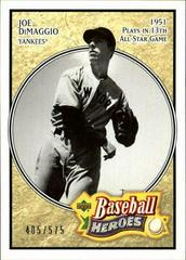 Joe DiMaggio #139 Baseball Cards 2005 Upper Deck Baseball Heroes Prices