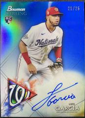 Luis Garcia [Blue Refractor] #BSRA-LG Baseball Cards 2021 Bowman Sterling Rookie Autographs Prices