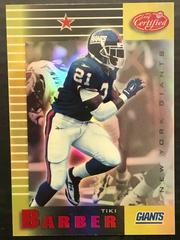 Tiki Barber [Mirror Gold] Football Cards 1999 Leaf Certified Prices