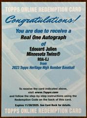 Edouard Julien Baseball Cards 2023 Topps Heritage Real One Autographs High Number Prices
