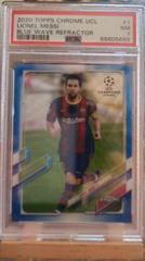 Lionel Messi [Blue Wave] Soccer Cards 2020 Topps Chrome UEFA Champions League Prices